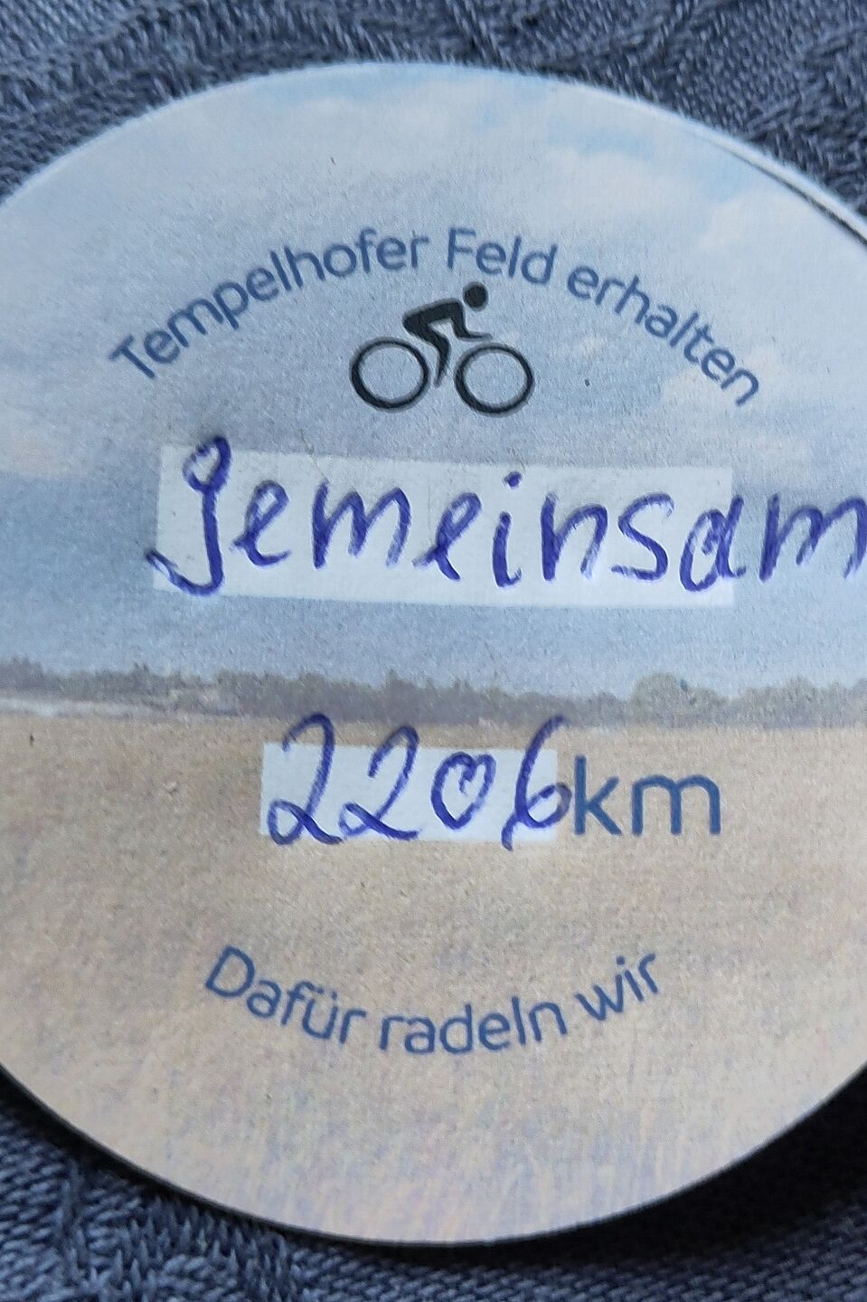 Button der gesamten Kilometer von der Aktion am 9.5.24