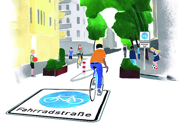 Fahrradstraße Mit Fahrradstraßen löst man mehrere Probleme auf einmal. Weil sie schnell und kostengünstig umsetzbar sind, können mit ihnen ganze Radverkehrsnetze kurzfristig neu hergestellt und bestehende Lücken geschlossen werden. Die Fahrradstraßen werden besonders attraktiv für Radfahrende,wenn sie Vorfahrt vor kreuzenden Nebenstraßen bekommen. Schleichverkehre werden durch Maßnahmen wie Poller unterbunden. So entlasten Fahrradstraßen Kieze von Durchgangs- und Parksuchverkehr, die Verkehrssicherheit nimmt zu.
