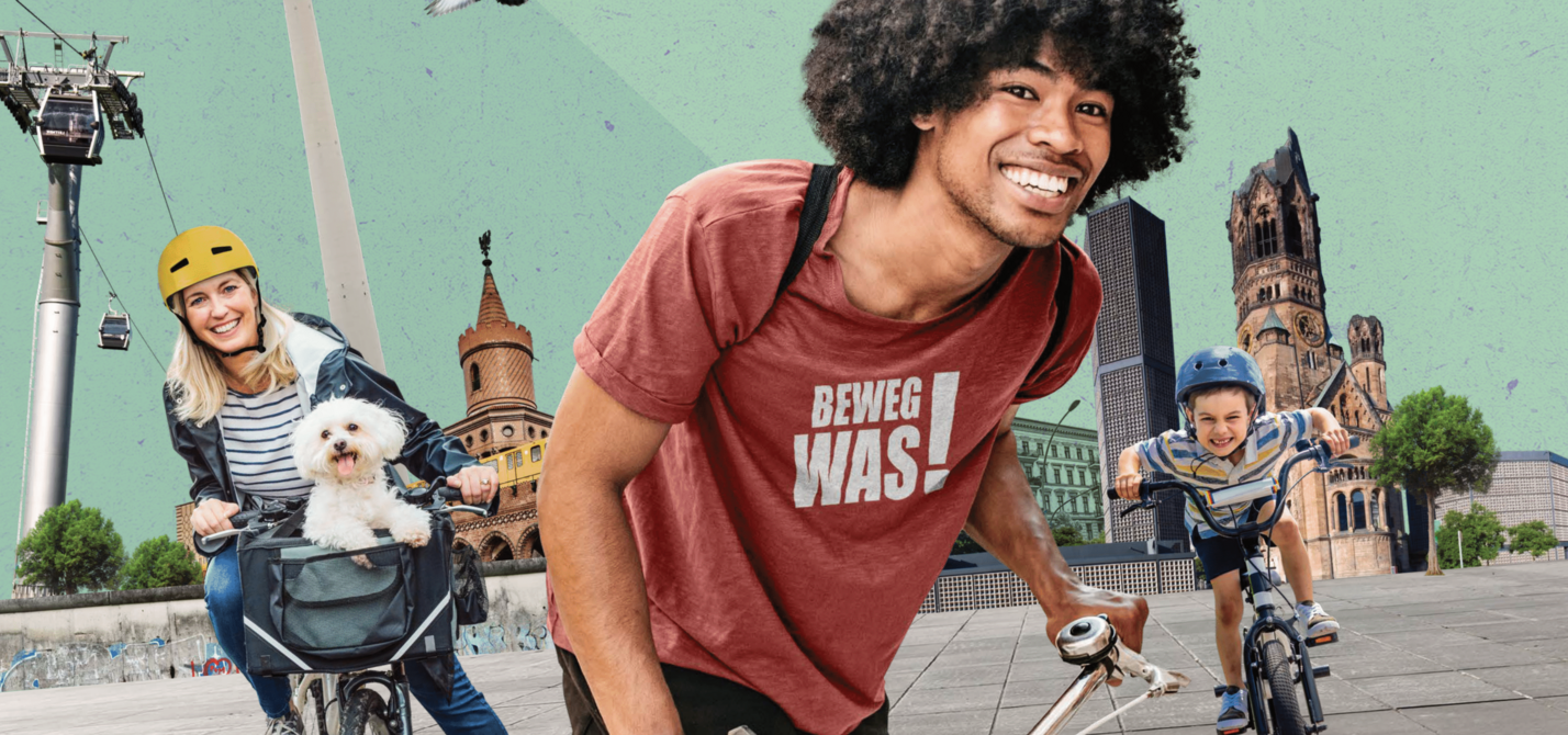 STADTRADELN 2023 Menschen auf dem Fahrrad für die Aktion Stadtradeln 2023 vor Berliner Wahrzeichen