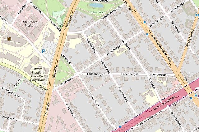 Kartenausschnitt Thielallee Kartenausschnitt Thielallee