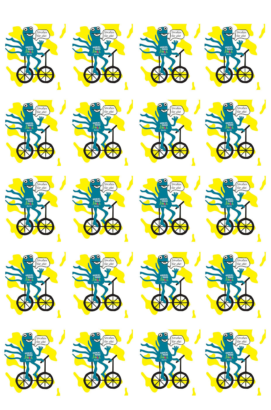 Kidical Mass Aufkleber Froctopus Der Froctopus auf dem Fahrrad als Aufkleber