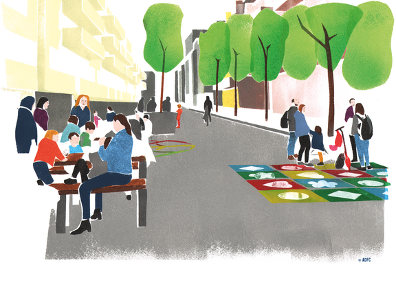 Innorad_Superblocks Aus raus, Leben rein. Paris, Wien, Madrid zeigen bereits: Wer den Kfz-Verkehr aktiv einschränkt, schafft mehr Lebensqualität für alle.