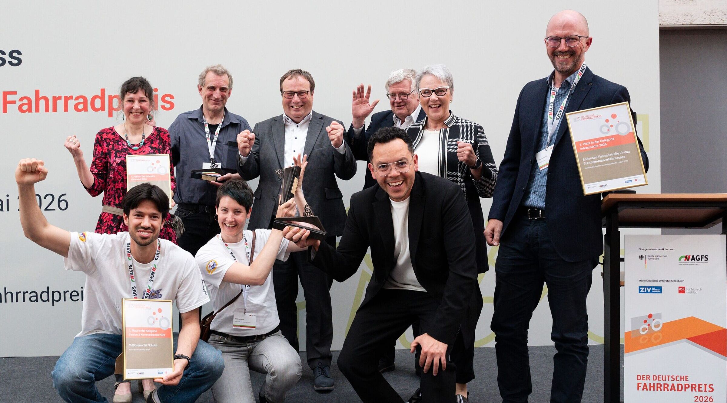 Das Bild zeigt die Gewinner des Deutschen Fahrradpreises 2026.