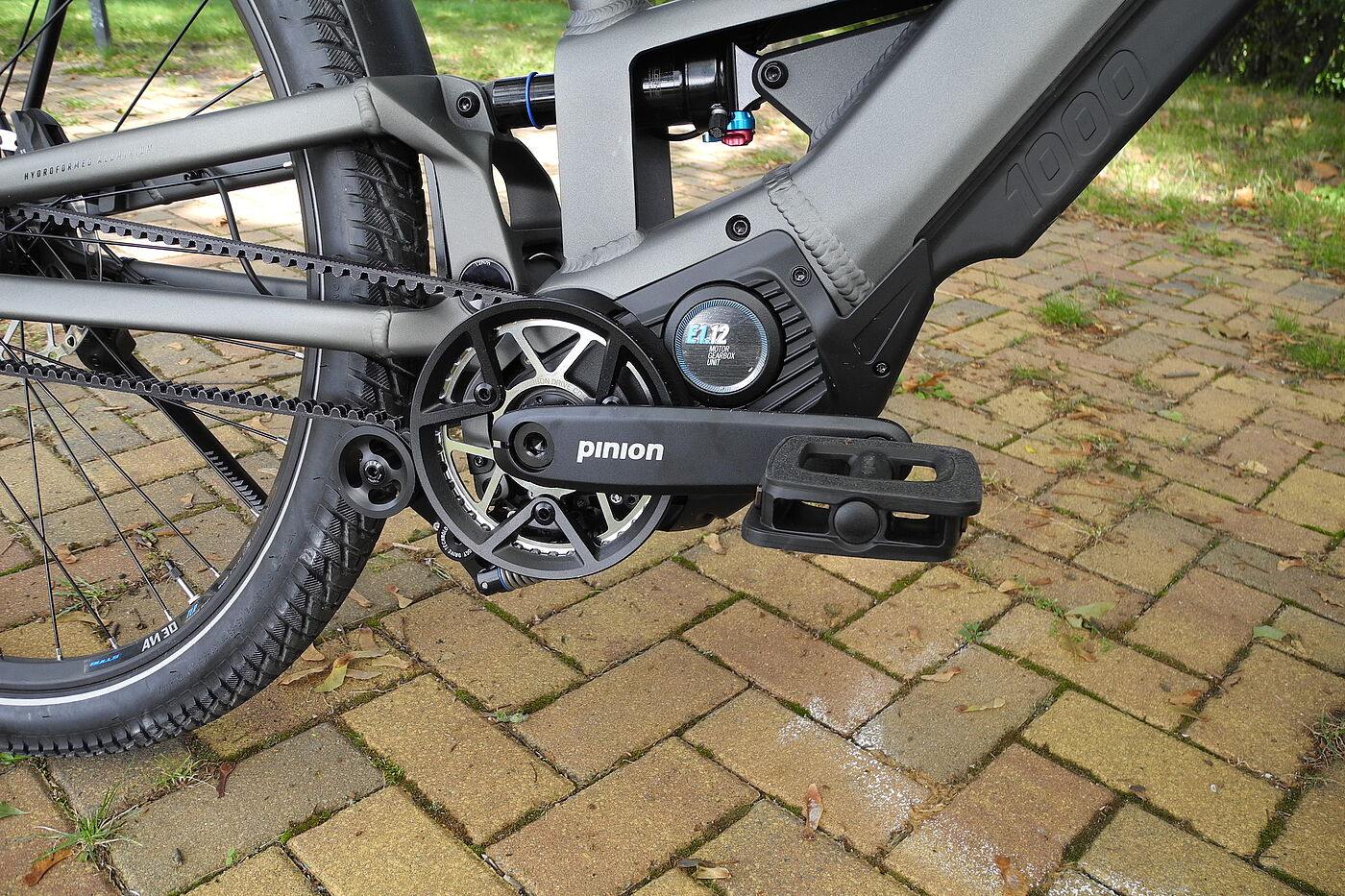 Pinion MGU-Antrieb Großaufnahme des Pinion MGU-Antriebs am Bulls Vuca Evo FSX1.