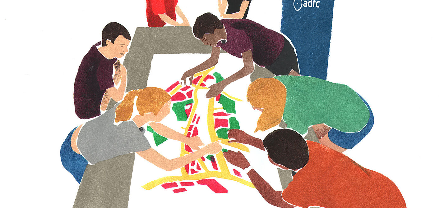 Gruppenarbeit Mapathon Illustration